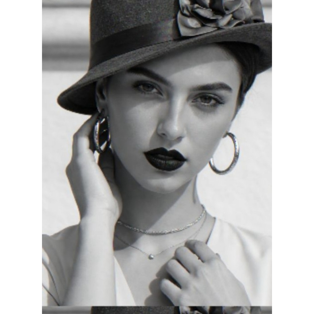Women's Vintage Art Deco Black Fedora Hat One Size Ribbon Rose Detail